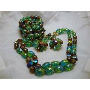 Hobe Crystal Necklace Earrings Bracelet High End